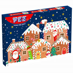 PEZ Adventskalender 2026 mit 3 Spendern und Bonbons, PEZ Адвент-календарь 2026 с тремя праздничными диспенсерами и ассорти конфет