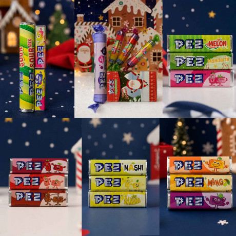 PEZ Adventskalender 2026 mit 3 Spendern und Bonbons, PEZ Адвент-календарь 2026 с тремя праздничными диспенсерами и ассорти конфет