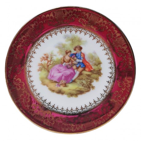 Limoges France Fragonard, Лимож Коллекционная тарелочка Фрагонар, лиможский фарфор, 12см