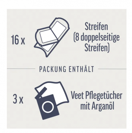 Veet EXPERT Kaltwachsstreifen Bikini & Achseln, alle Hauttypen Экспериментальные полоски для депиляции в зоне бикини и подмышках, подходят для всех типов кожи 16шт