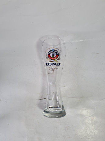 Немецкие бокалы пивные винтажные Sahm / Erdinger Weissbrau, стекло, 4 шт., 0.3 л, 22 см, Германия, 1980-90гг.