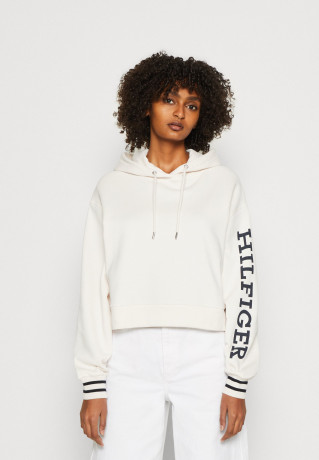 Tommy Hilfiger MONOTYPE CROP HOODIE Sweatshirt weathered white MONOTYPE CROP HOODIE Свитер выветрившийся белый