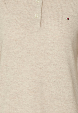 Tommy Hilfiger POLO Jumper white dove heather ПОЛО джемперы белый голубь вереск