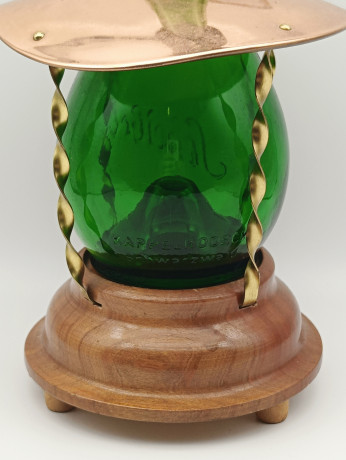 Фонарь винтажный музыкальный Kappel Rodeck / Scheibel, стекло / латунь, 24 х 12 см, Германия, 1970-80гг.