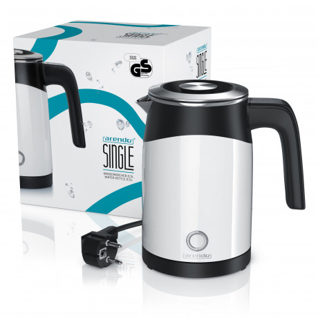 Arendo Arendo Wasserkocher, 0,5 l, 1100 W, Edelstahl Reisewasserkocher Mini, Temperatureinstellung, Single, Doppelwandig | Warmhaltefunktion | mit Akustischem Signal Чайник Arendo, 0,5 л, 1100 Вт, мини-дорожный чайник из нержавеющей стали, регулировка те