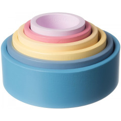 mamabrum Holz Schalchenset Regenbogen Cups Blocke fur Kleinkinder-Stacking Wurfel Набор деревянных чашек Радужные кубики для кубиков для малышей