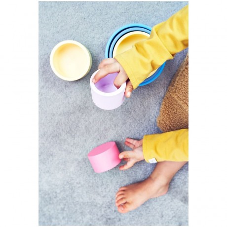 mamabrum Holz Schalchenset Regenbogen Cups Blocke fur Kleinkinder-Stacking Wurfel Набор деревянных чашек Радужные кубики для кубиков для малышей