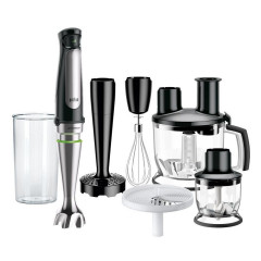 Braun Braun Stabmixer MQ 7087X 1,2 l Purierstab 1000 W Schwarz, Edelstahl  Погружной блендер Braun MQ 7087X 1,2 л с стержнем Purier 1000 Вт черный, нержавеющая сталь