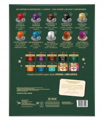 Адвент-календарь Jacobs Capsule 2025, 24 кофейные капсулы Эспрессо/Лунго, совместимые с Nespresso