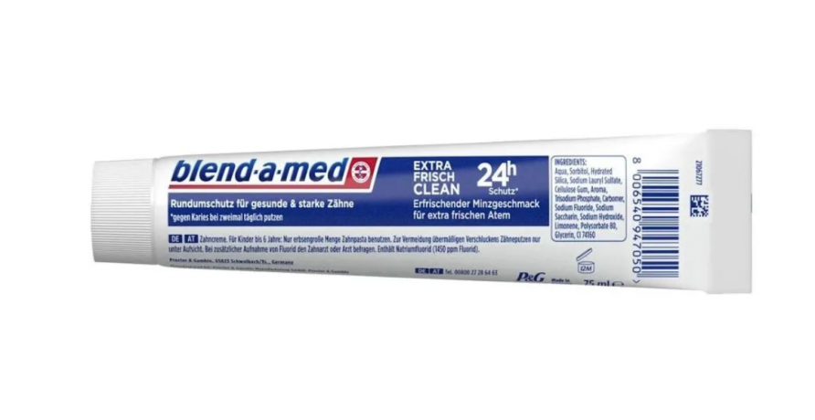 Зубная паста Blend-a-Med Extra Frisch Clean, 4 х 75 мл, 24 часа свежесть, защита от кариеса, мятный вкус, экономичная упаковка