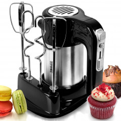 Duronic Duronic Handmixer, HM3 elektrischer Handmixer, 300 Watt, Aufbewahrungsbasis, Edelstahl  Ручной миксер Duronic, Электрический ручной миксер HM3, 300 Вт, основание для хранения, нержавеющая сталь