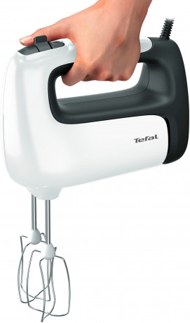 Tefal Tefal Handmixer HT4611 Prep'Mix+, 500 W, Turbo-Funktion, 2 Ruhrbesen, 2 Knethaken, Purierstab-Aufsatz  Ручной миксер Tefal HT4611 Prep'Mix+, 500 Вт, функция турбо, 2 венчика, 2 насадки для теста, насадка-очиститель