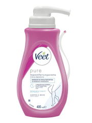 Veet PURE Haarentfernungscreme Pumpspender Korper &amp; Beine, sensible Haut Крем для депиляции PURE с помповым дозатором для тела и ног, для чувствительной кожи 400мл