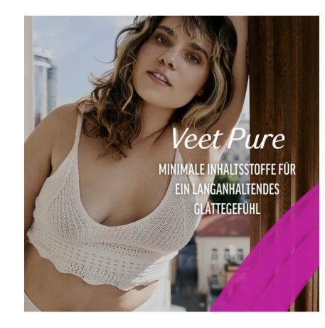 Veet PURE Haarentfernungscreme Pumpspender Korper & Beine, sensible Haut Крем для депиляции PURE с помповым дозатором для тела и ног, для чувствительной кожи 400мл