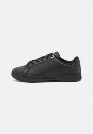Tommy Hilfiger COURT WITH LACE HARDWARE Trainers black/gold COURT WITH LACE HARDWARE Кроссовки черное золото