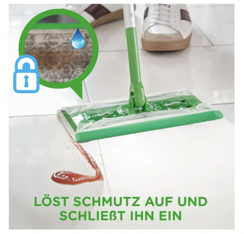 Swiffer wet+dry SET Clean and Fresh 3stk, НАБОР для уборки полов Швабра + cалфетки для швабры сухие 8 шт и влажные 3 шт, с ароматом чистоты и свежести, 3 набора