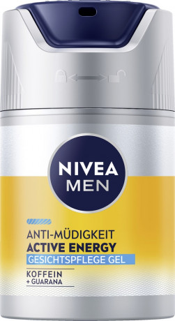 NIVEA MEN Active Energy Gesichtspflege Gel, 50 ml, Нивеа Мужской гель для лица витамин E, кофеин 50 мл
