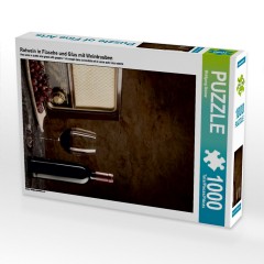 CALVENDO Puzzle CALVENDO Puzzle Rotwein in Flasche und Glas mit Weintrauben Пазл CALVENDO Puzzle Красное вино в бутылке и бокале с виноградом