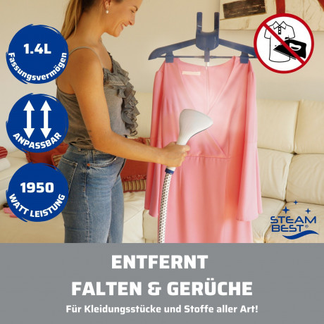 Best Direct® Best Direct® Dampfburste Steam Best®, 1950,00 W, Bugelsystem desinfizieren und bugeln, fur Kleidung, Polster, Teppiche Паровая щетка Best Direct® Steam Best®, 1950,00 Вт, гладильная система для дезинфекции и глажки, для одежды, обивки, ковро