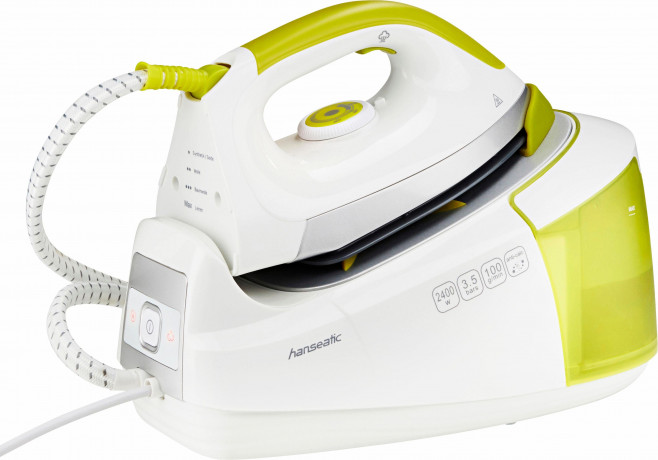 Hanseatic Hanseatic Dampfbugelstation 765300, 1200 ml Wassertank, Keramik Bugelsohle  Ганзейская паровая гладильная станция 765300, резервуар для воды 1200 мл, керамическая подошва для глажки