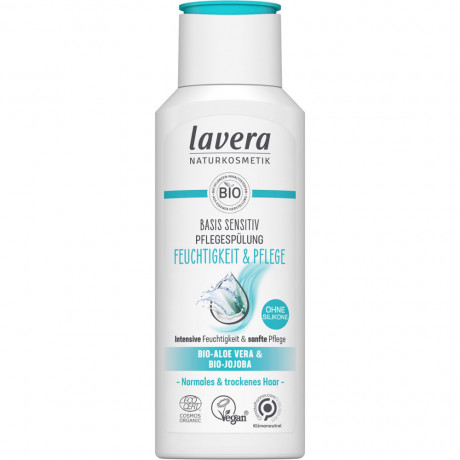 LAVERA basis sensitiv Pflegespulung Feuchtigkeit & Pflege, 200 ml, Лавера Кондиционер для волос для увлажнения волос и комфорта чувствительной кожи головы, био-алоэ вера, 200 мл