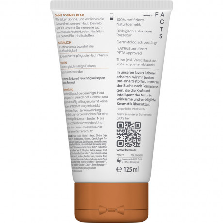 LAVERA Selbstbrauner Lotion, 125 ml, Лавера Лосьон-автозагар для равномерного золотистого оттенка кожи, био-масло ши, 125 мл