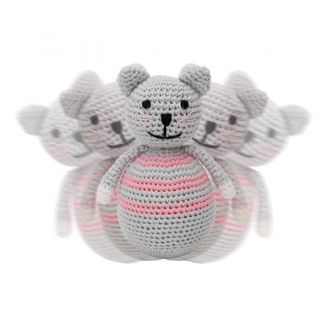 SindiBaba® Baby-Stehaufmannchen Katze KITTY gehakelt mit Glockchen Поп-ап кошечка КИТТИ связана крючком с колокольчиком