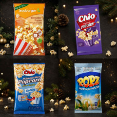 Popcorn Adventskalender, Большой попкорн-адвент-календарь 2026 с 24 наборами и разными вкусами, 2,18 кг