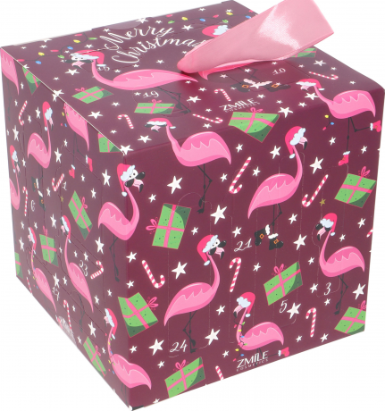 Zmile Cosmetics Funny Flamingos Beauty Adventskalender 2026, Zmile Cosmetics Funny Flamingos Бьюти-адвент-календарь 2026 с декоративной косметикой и аксессуарами, 24 сюрприза