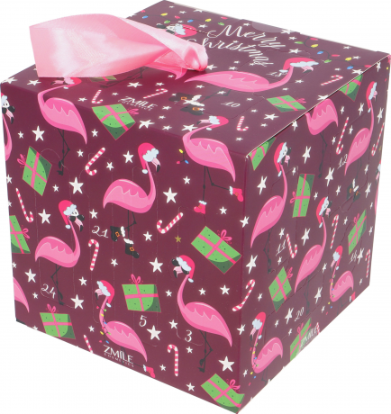Zmile Cosmetics Funny Flamingos Beauty Adventskalender 2026, Zmile Cosmetics Funny Flamingos Бьюти-адвент-календарь 2026 с декоративной косметикой и аксессуарами, 24 сюрприза