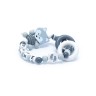 kleinerStorch Greifling mit Name – Madchen  Jungen Beissring personalisiert – Holz Rassel Fuchs  Babyfuss grau weiss Игрушка-клатч с именем