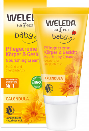 WELEDA Baby CALENDULA Pflegecreme Koerper & Gesicht, 30 ml, Детский питательный крем Calendula для сухих участков лица и тела, 30 мл