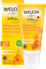 WELEDA Baby CALENDULA Pflegecreme Koerper &amp; Gesicht, 30 ml, Детский питательный крем Calendula для сухих участков лица и тела, 30 мл