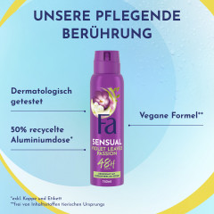 Fa Sensual Violet Leaves Passion Deospray 150 ml, Дезодорант-спрей FA Violet Leaves Passion с ароматом листьев фиалки, ландыша и мускуса, 150 мл