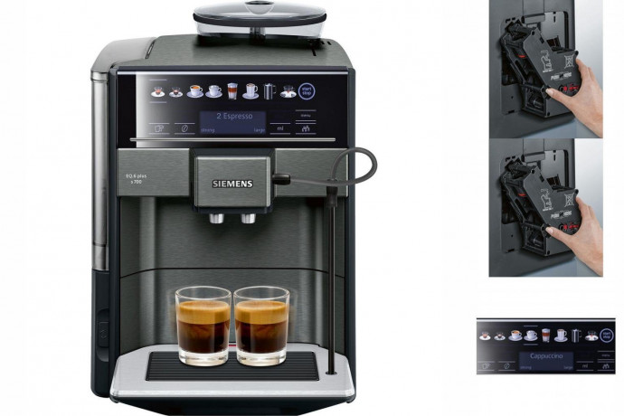 SIEMENS SIEMENS Kaffeevollautomat Superautomatische Kaffeemaschine Siemens AG TE657319RW Schwarz Grau 15 Полностью автоматическая кофемашина SIEMENS Супер автоматическая кофемашина Siemens AG TE657319RW Black Grey 15