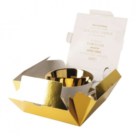 Arzberg Arzberg Tric Sunshine - Gold titanisiert Cafe au lait Obertasse 0,35 L mit Untertasse 15 cm Arzberg Tric Sunshine - Чашка для кофе с молоком 0,35 л с блюдцем 15 см, титанированная золотом