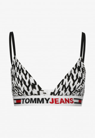 Tommy Hilfiger PRINT Triangle bra tj spell out black ПРИНТ Бюстгальтер с треугольными чашечками tj произнести черный