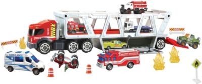 Mattel Matchbox Construction Hauler mit 1 Feuerwehrfahrzeug und 8 Zubehorteilen Самосвал для строительства спичечных коробков с 1 пожарной машиной и 8 аксессуарами