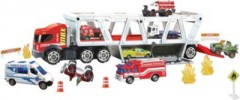 Mattel Matchbox Construction Hauler mit 1 Feuerwehrfahrzeug und 8 Zubehorteilen Самосвал для строительства спичечных коробков с 1 пожарной машиной и 8 аксессуарами