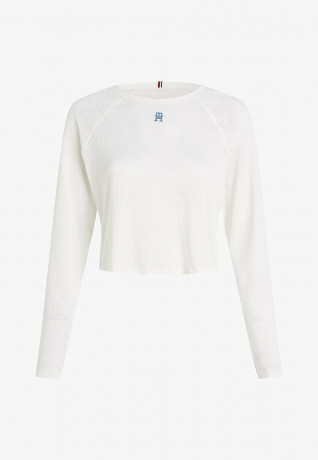 Tommy Hilfiger SEAMLESS MONOGRAM  Long sleeved top weathered white SEAMLESS MONOGRAM Топ с длинными рукавами выветрившийся белый