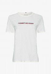 Tommy Hilfiger Print T-shirt ecru футболка с принтом экрю