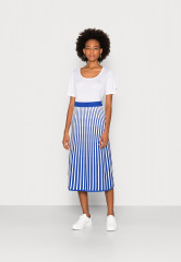 Tommy Hilfiger SHINY MIDI OPENWORK SKIRT Maxi skirt verona blue / ecru swt БЛЕСТЯЩАЯ АЖУРНАЯ ЮБКА МИДИ Юбка макси верона синий / экрю СВТ