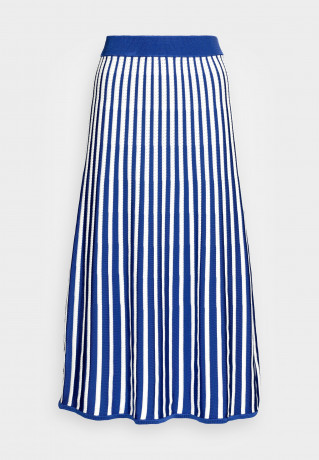 Tommy Hilfiger SHINY MIDI OPENWORK SKIRT Maxi skirt verona blue / ecru swt БЛЕСТЯЩАЯ АЖУРНАЯ ЮБКА МИДИ Юбка макси верона синий / экрю СВТ