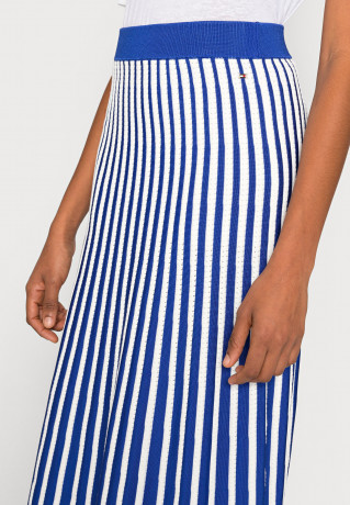 Tommy Hilfiger SHINY MIDI OPENWORK SKIRT Maxi skirt verona blue / ecru swt БЛЕСТЯЩАЯ АЖУРНАЯ ЮБКА МИДИ Юбка макси верона синий / экрю СВТ