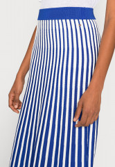 Tommy Hilfiger SHINY MIDI OPENWORK SKIRT Maxi skirt verona blue / ecru swt БЛЕСТЯЩАЯ АЖУРНАЯ ЮБКА МИДИ Юбка макси верона синий / экрю СВТ