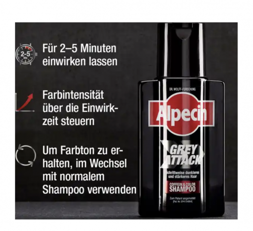 Alpecin Grey Attack Coffein & Color Shampoo Шампунь для уменьшения седины 200мл