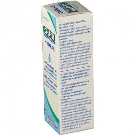 GUM HYDRAL Feuchtigkeitsspray Спрей для полости рта GUM Hydral, от сухости во рту, увлажняющий, мгновенное облегчение, уход за дёснами, 50 мл