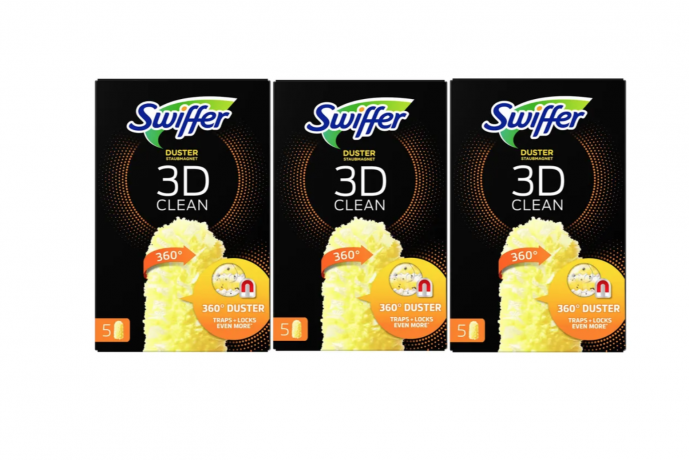 Swiffer 3D Staubmagnet 360 Tucher Nachfullpack, 5St x 3 paks, Свиффер Сменные насадки 360 градусов против пыли для магнитной щетки, 5 штук x 3 упаковки