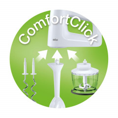 Braun Braun Handmixer HM 3105 MultiMix3 Handmixer mit Stabmixer weiss  Ручной миксер Braun HM 3105 MultiMix3 ручной миксер с ручным миксером белый