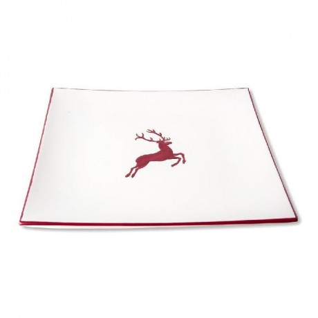 Gmundner Keramik Gmundner Keramik Bordeauxroter Hirsch Speiseteller 26x26x2,2 cm Тарелка обеденная Gmundner керамическая бордо из благородного оленя 26x26x2,2 см
